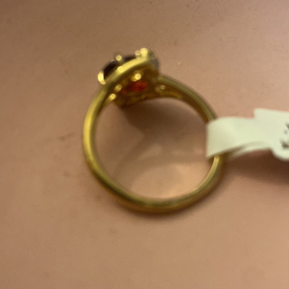 14 karat electroplated, yellow gold with Garnett, and diamond lindenwold - Picture 2 of 2